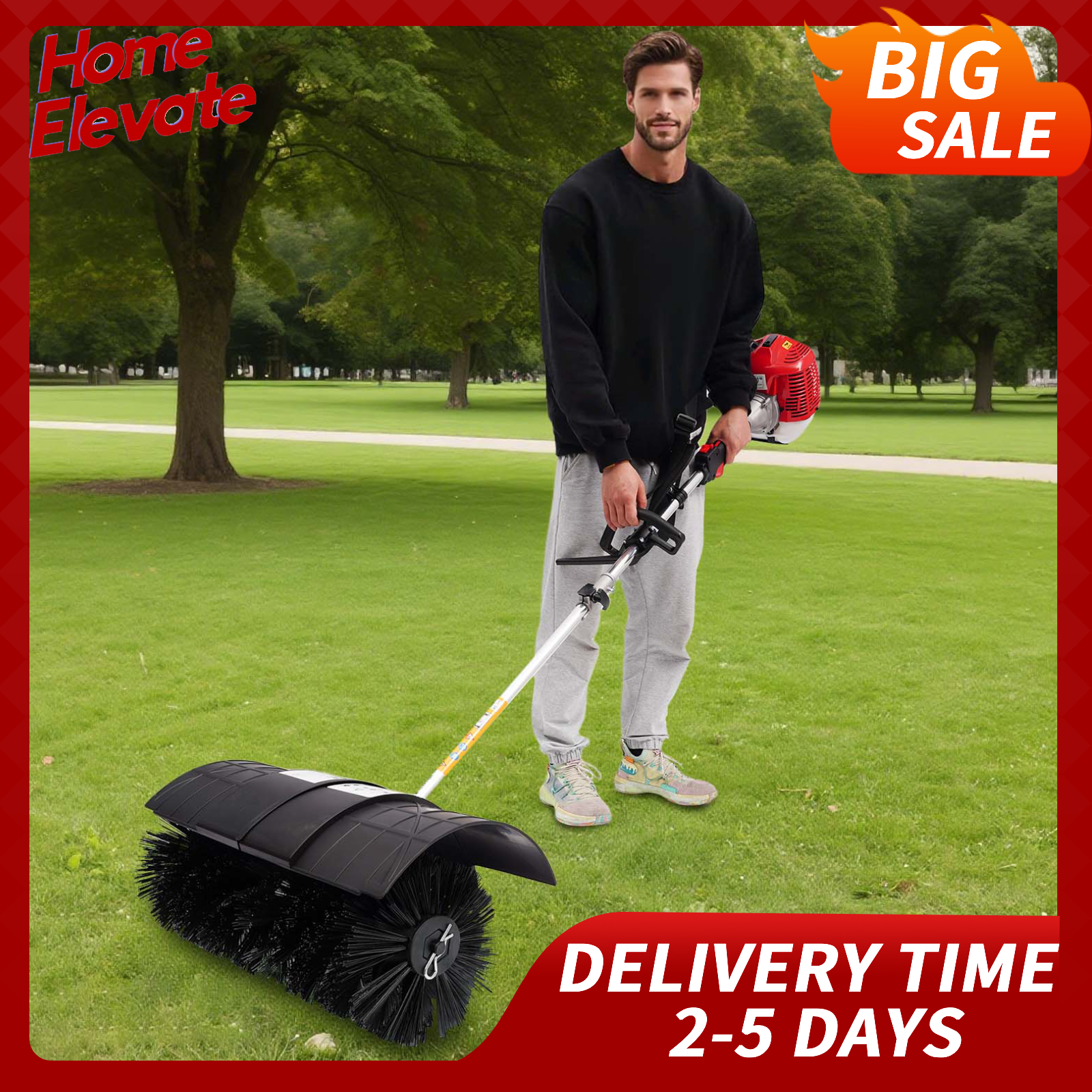 Outdoor Power Broom - 52cc 2 Stroke Gas Power Handheld