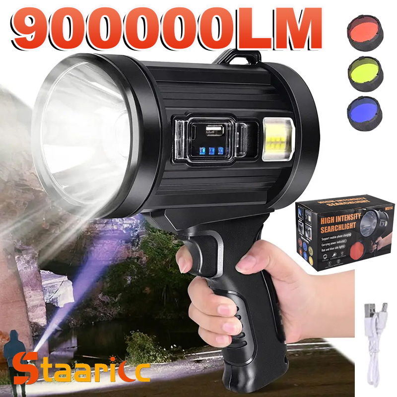Outdoor Power Kit - 900000LM Rechargeable Led Spotlight Waterproof Handheld