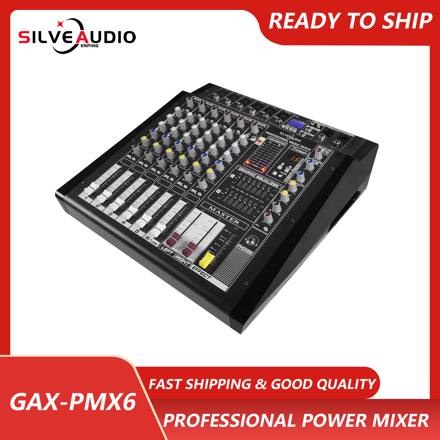 Outdoor Power Amplifier - GAX-PMX6 Professional Stage Performance 6-Channel Audio
