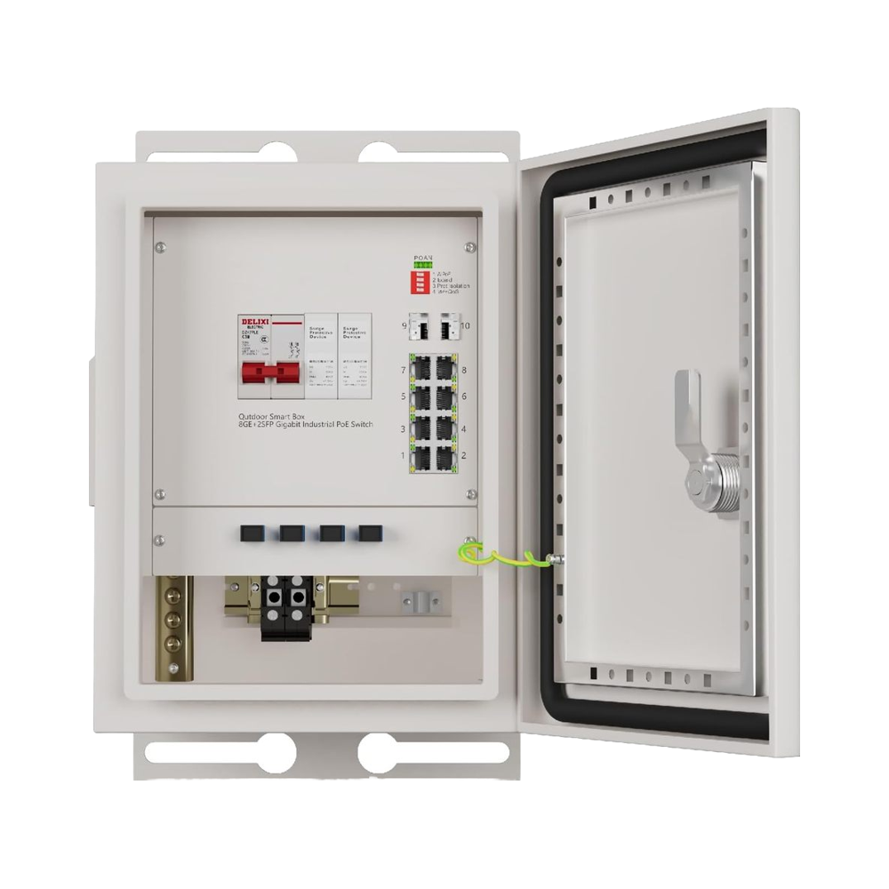 Outdoor Power Box - KeepLiNK Outdoor Smart Network Box 8-Port