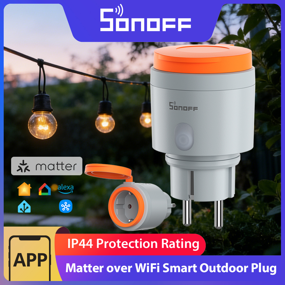 Outdoor Power Outlet Wifi - SONOFF S61STPF-PM-O Outdoor (Type F) Matter