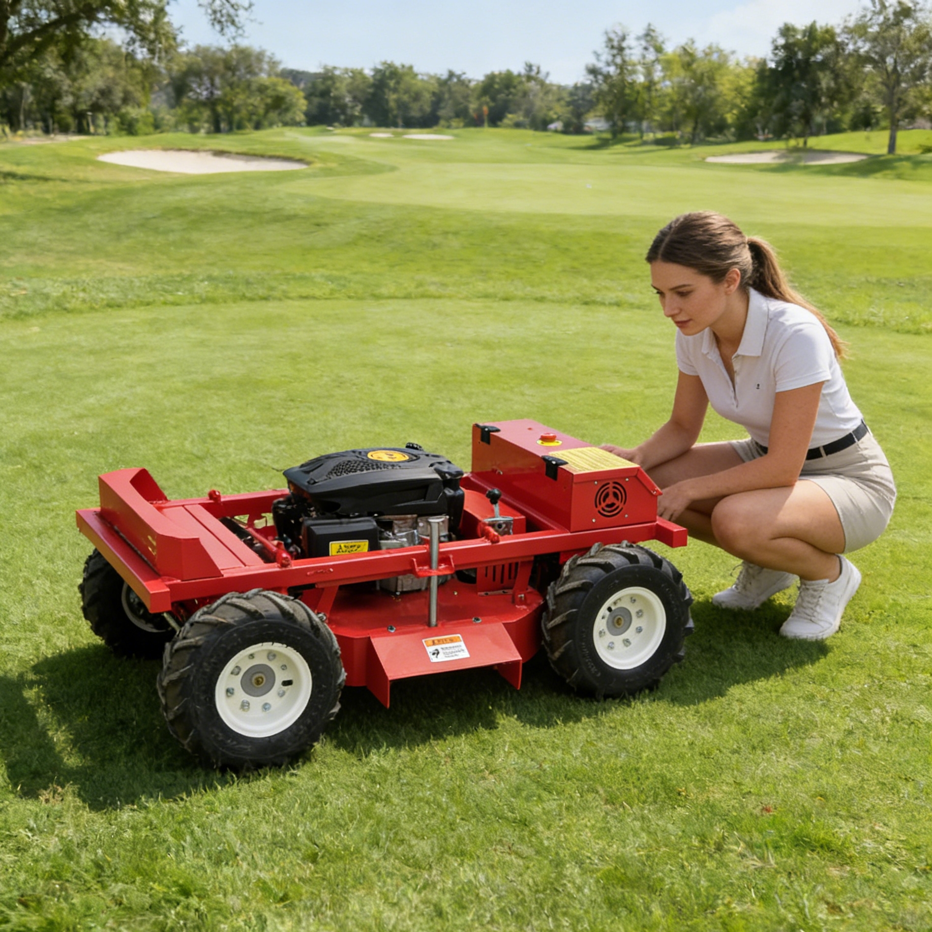 Outdoor Power Mowers - 600mm Lawn Mower Robot Self-Driving Remote