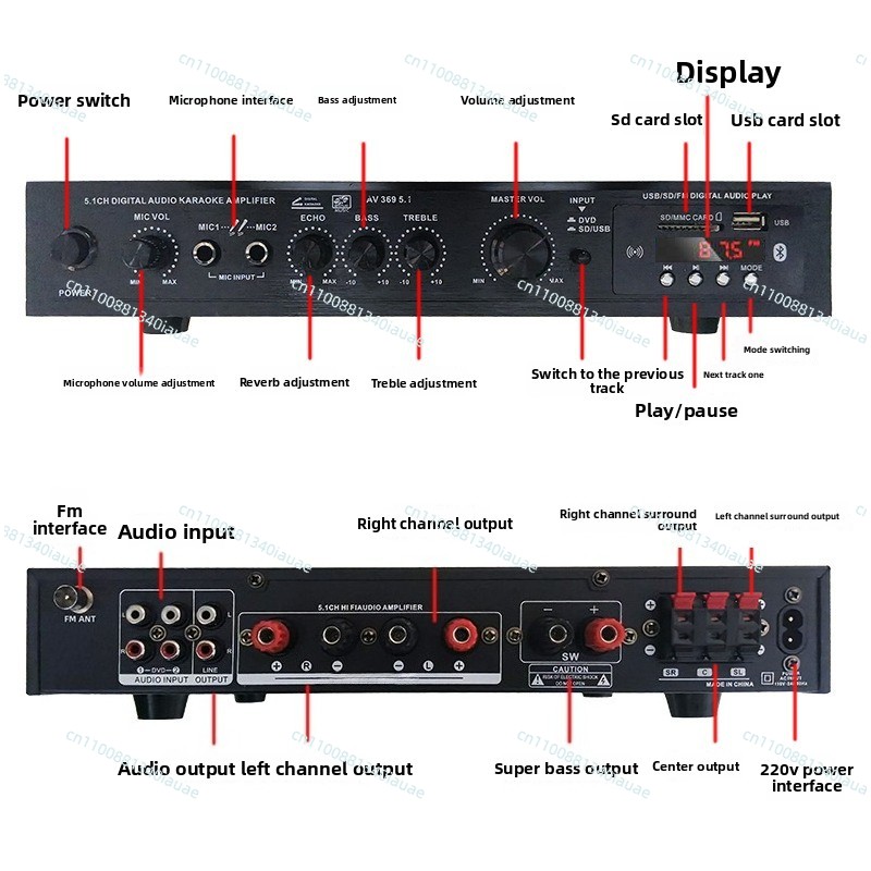 5.1 Channel High Power Amplifi - Outdoor Power Amplifier บทวิจารณ์และราคา