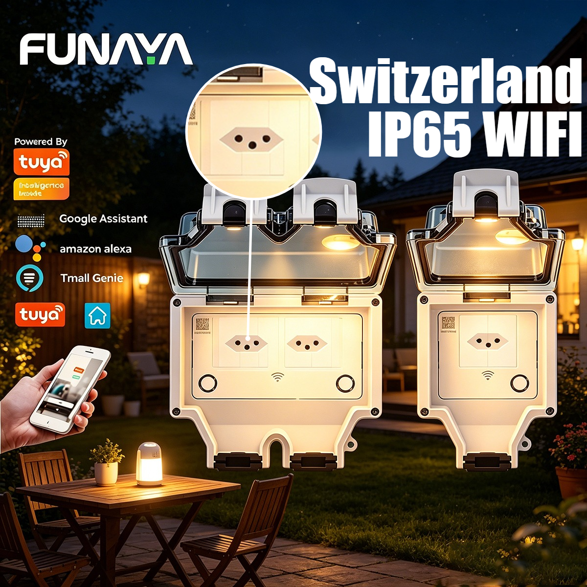 FUNAYA Switzerland Tuya Outdoo - Outdoor Power Outlet Wifi บทวิจารณ์และราคา