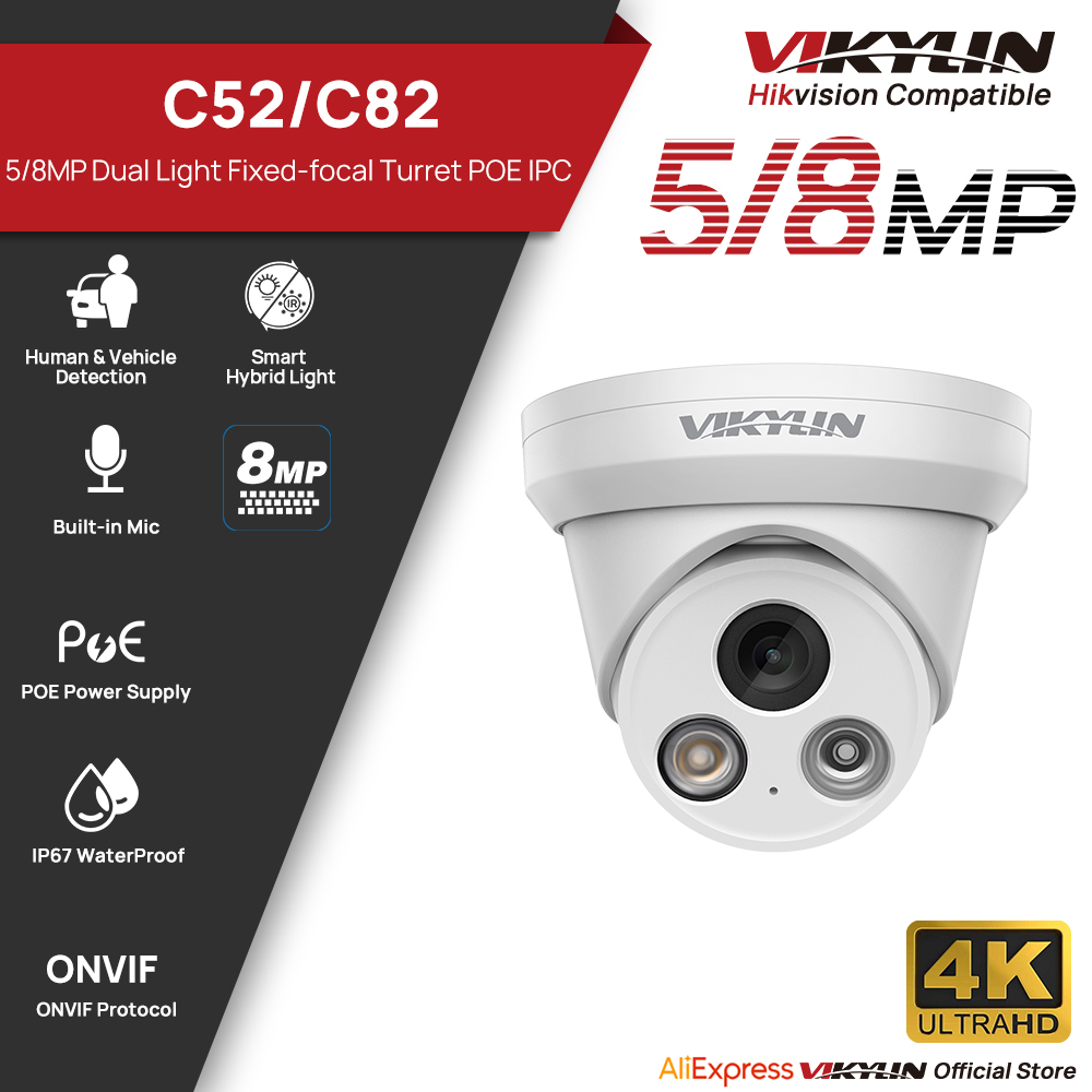 VIKYLIN 5/8MP 4K IP Camera Dua - Outdoor Power G Motion บทวิจารณ์และราคา