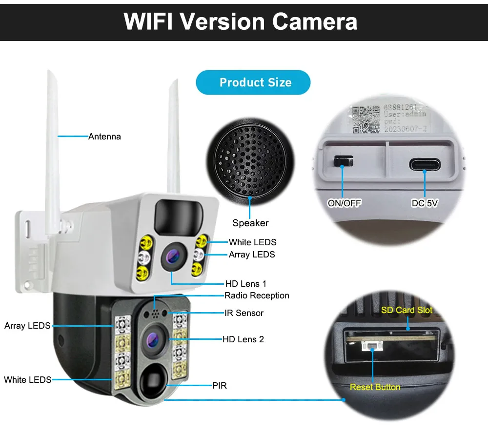 4K 8MP Wireless Solar Camera 4 - Outdoor Power Monitor บทวิจารณ์และราคา