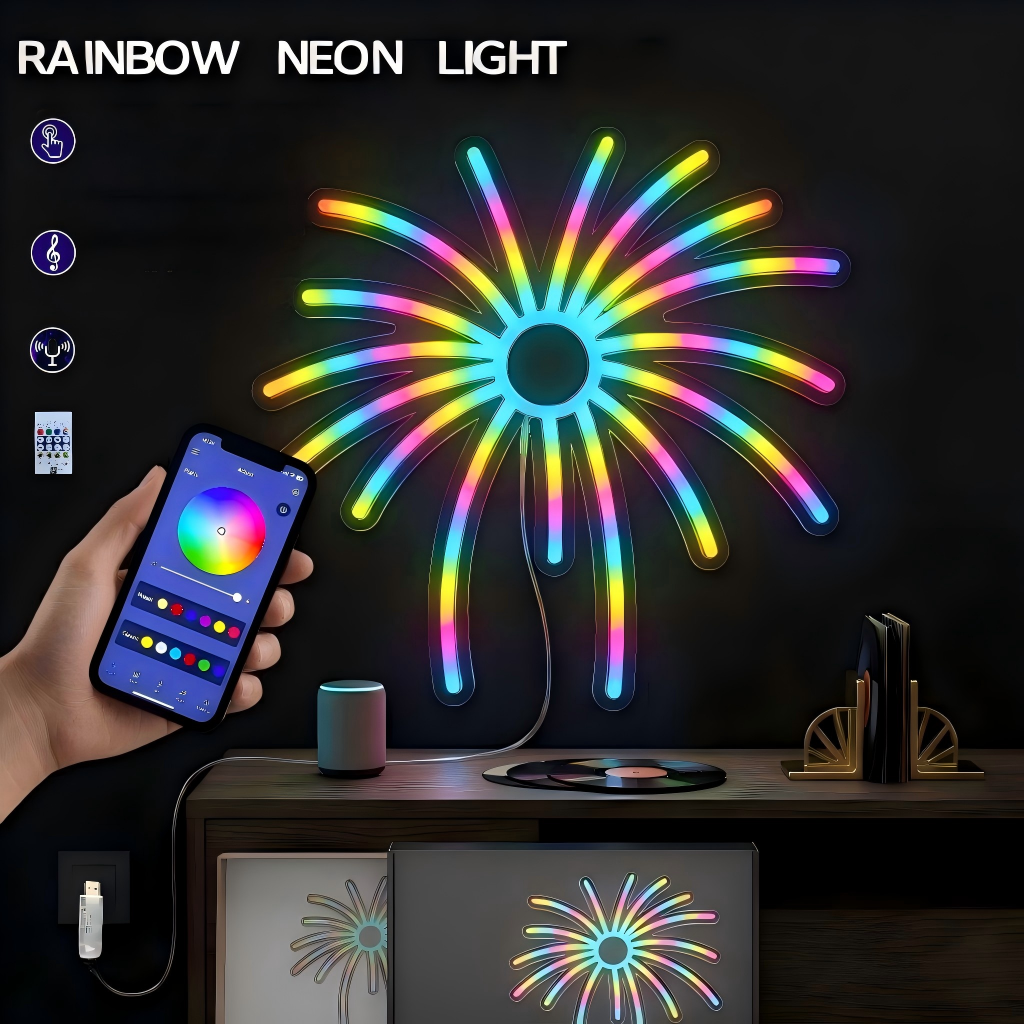 RGB Fireworks Neon Sign LED Li - Outdoor Power For Xmas Lights บทวิจารณ์และราคา