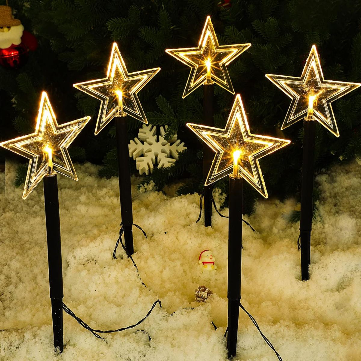 5Pcs Christmas Pathway Lights  - Outdoor Power For Xmas Lights บทวิจารณ์และราคา