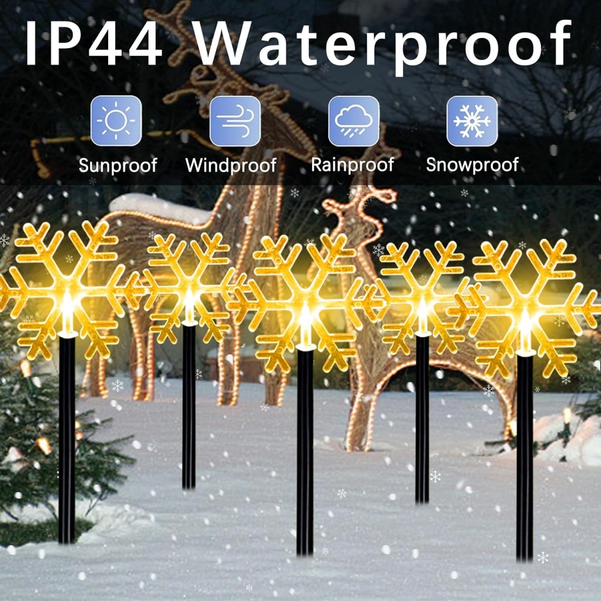 5Pcs Christmas Pathway Lights  - Outdoor Power For Xmas Lights บทวิจารณ์และราคา