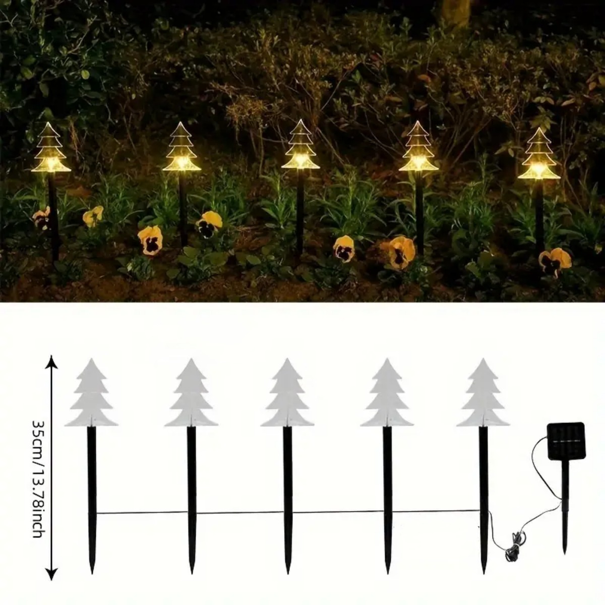 5Pcs Christmas Pathway Lights  - Outdoor Power For Xmas Lights บทวิจารณ์และราคา