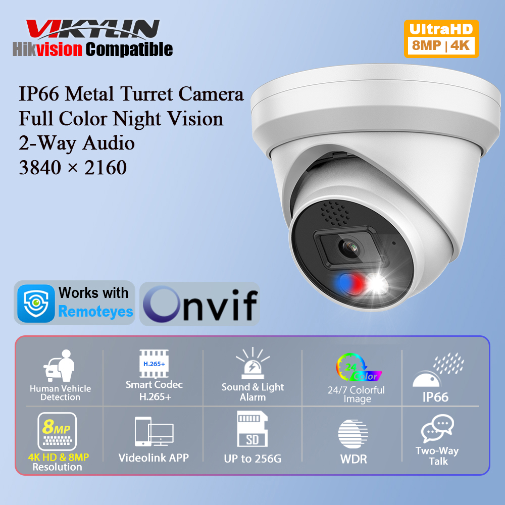 Vikylin 4K 8MP Alarm Full Colo - Outdoor Power G Motion บทวิจารณ์และราคา