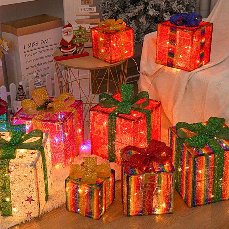 3Pcs/Set LED Christmas Gift Bo - Outdoor Power For Xmas Lights บทวิจารณ์และราคา
