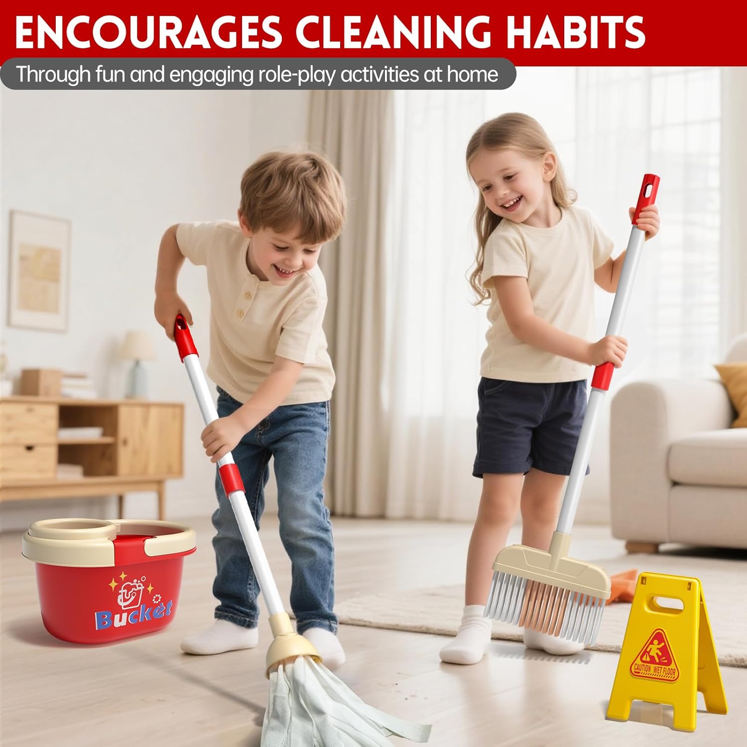 Kids Cleaning Toy Set Housekee - Outdoor Power Broom บทวิจารณ์และราคา