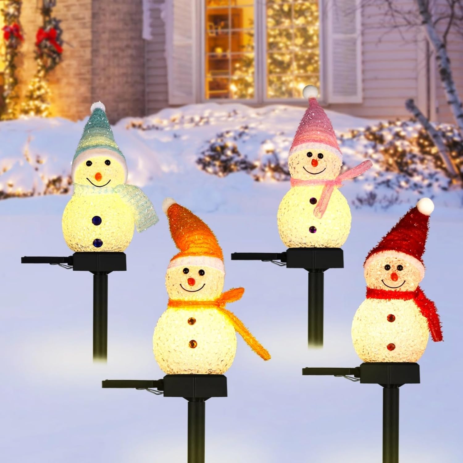 LED Snowman Solar Garden Light - Outdoor Power For Xmas Lights บทวิจารณ์และราคา
