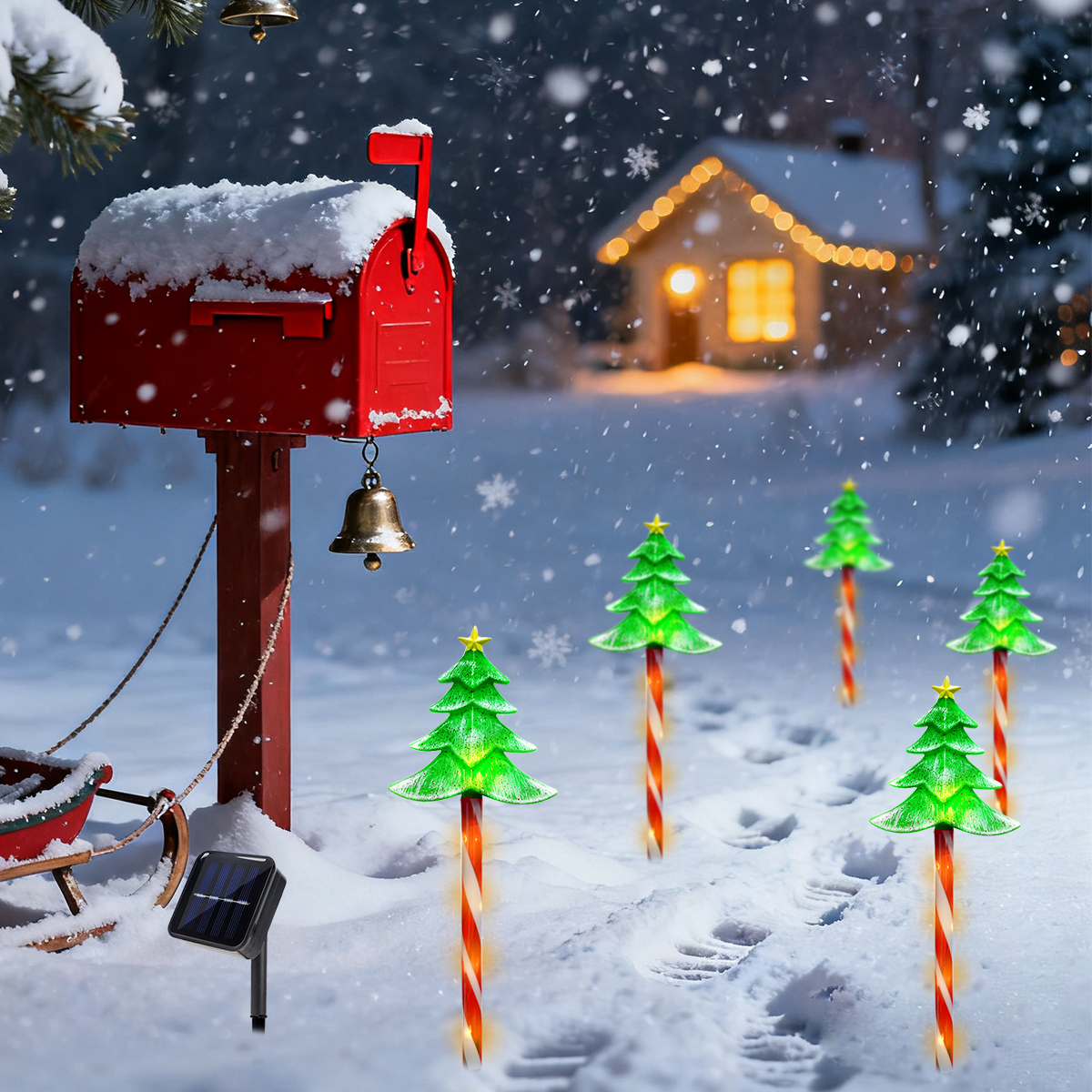Pop 5pcs/set LED Xmas Tree Dec - Outdoor Power For Xmas Lights บทวิจารณ์และราคา