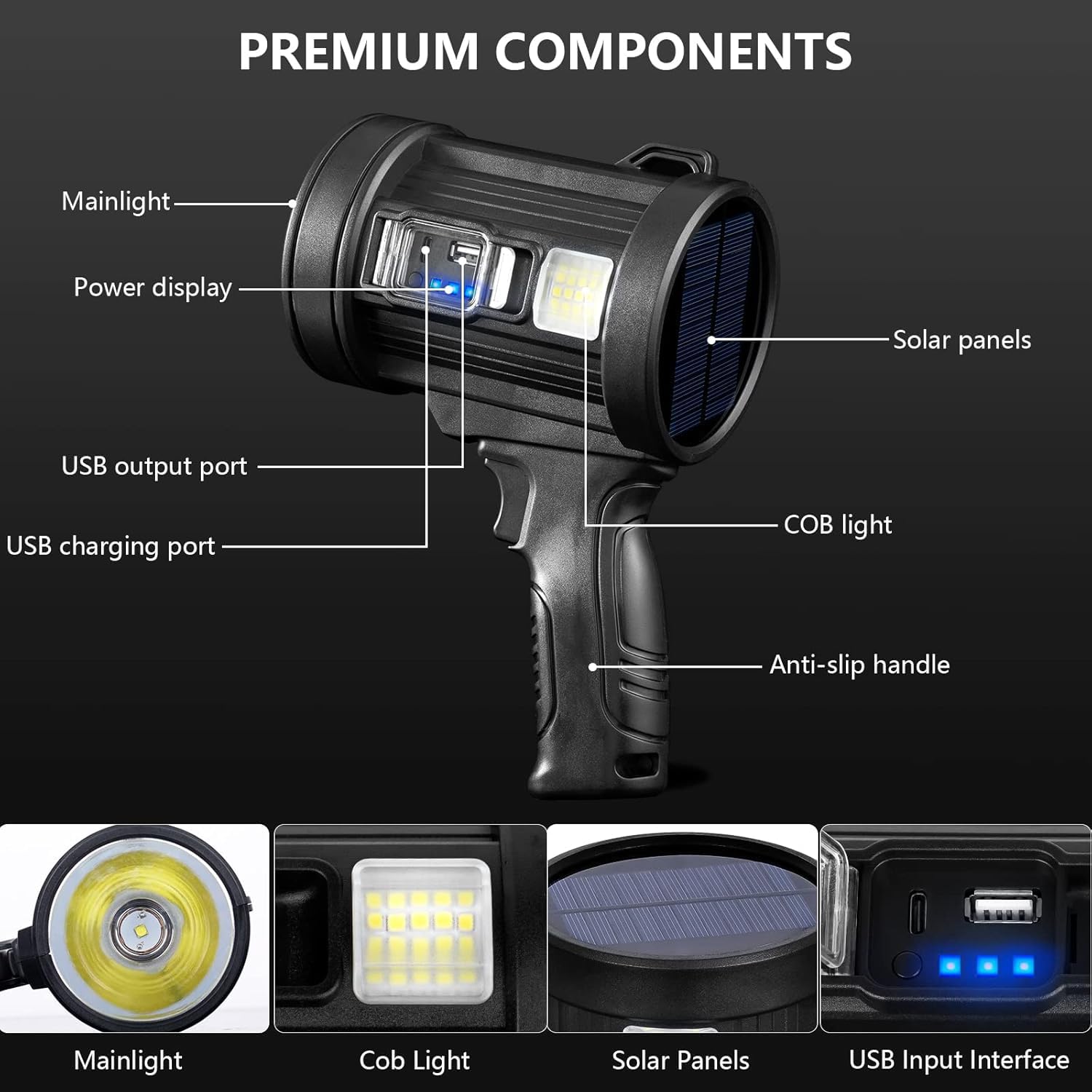 900000LM Rechargeable Led Spot - Outdoor Power Kit บทวิจารณ์และราคา