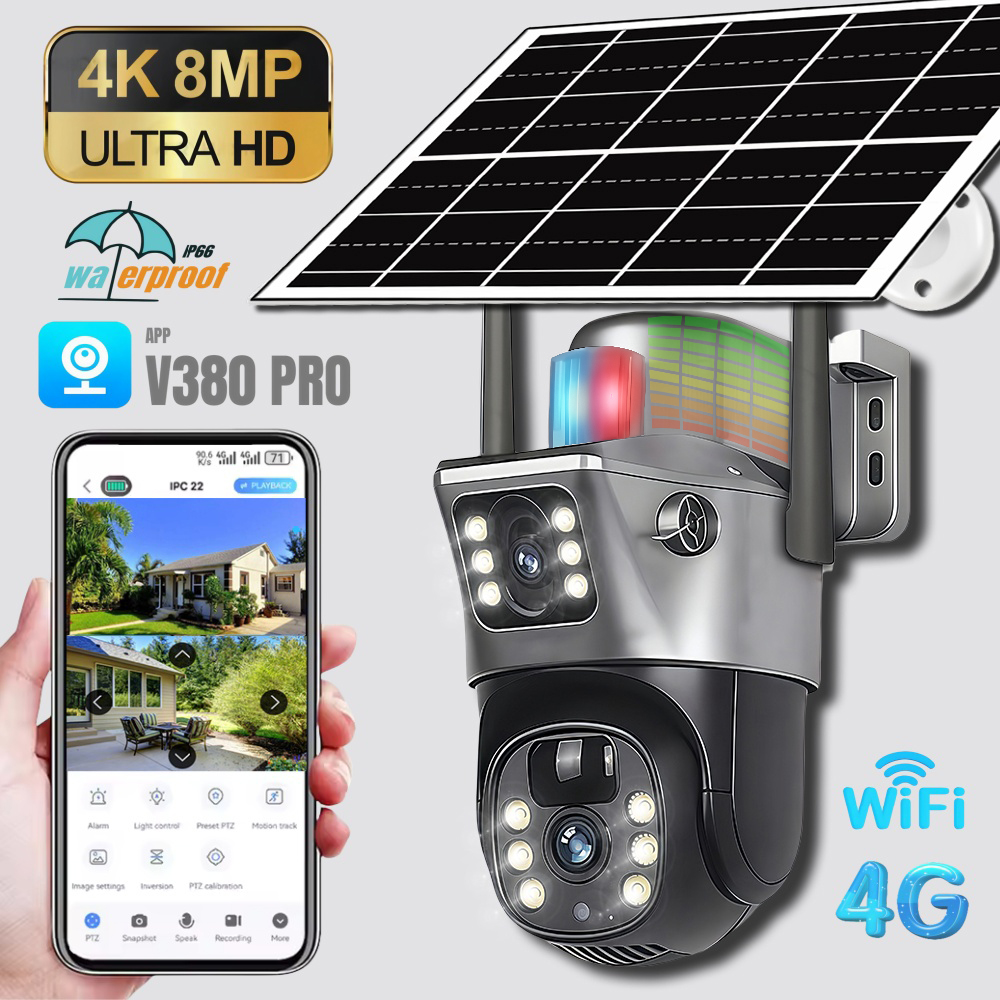 4K Solar-Powered Surveillance  - Outdoor Power G Motion บทวิจารณ์และราคา