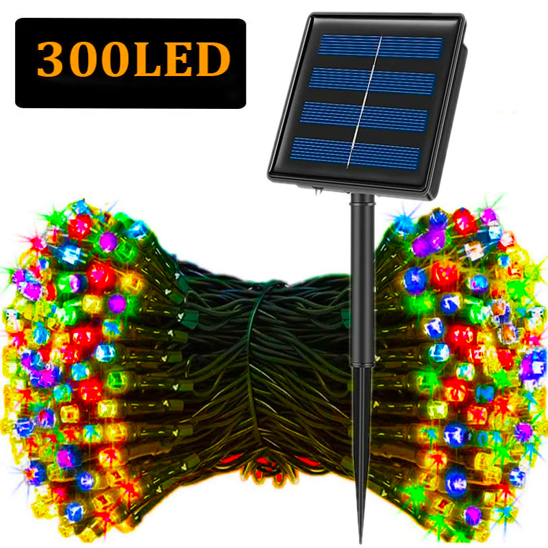 LED Solar String Lights 300LED - Outdoor Power For Xmas Lights บทวิจารณ์และราคา