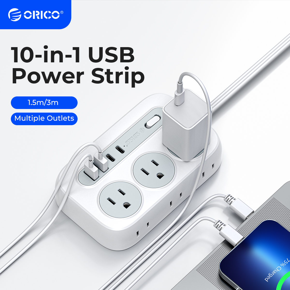 ORICO Power Strip 6 AC Outlets - Outdoor Power Adapter Usb C บทวิจารณ์และราคา