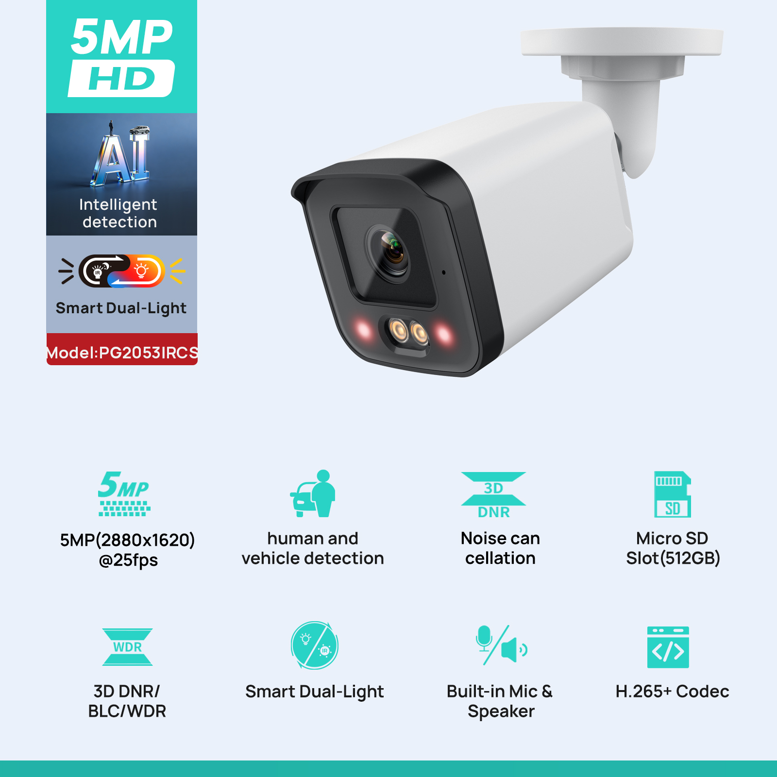 VIKYLIN IP Security Camera 5MP - Outdoor Power G Motion บทวิจารณ์และราคา