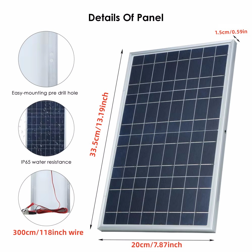 35W Solar Panel Kit Complete 1 - Outdoor Power Kit บทวิจารณ์และราคา