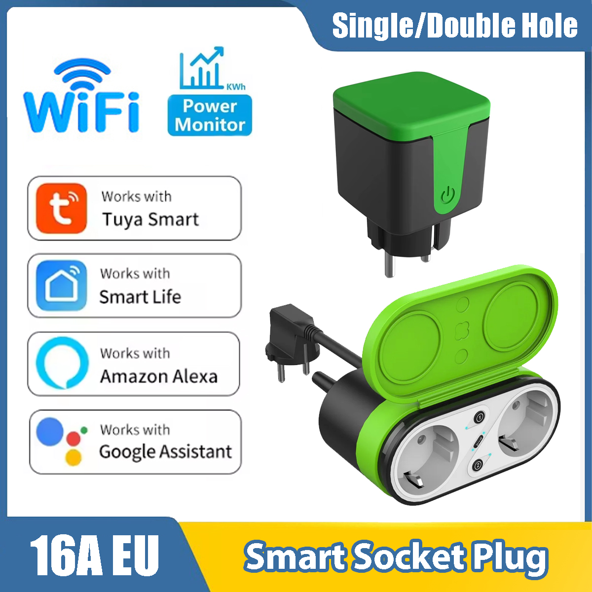 Tuya EU Smart WiFi 2.4G Plug S - Outdoor Power Outlet Wifi บทวิจารณ์และราคา