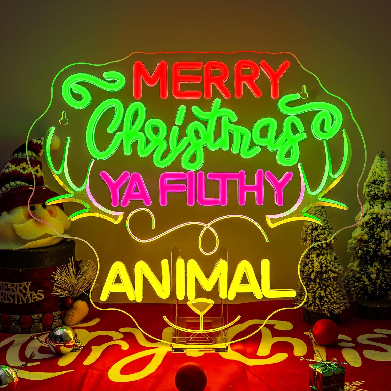 Reindeer Christmas Neon Sign U - Outdoor Power For Xmas Lights บทวิจารณ์และราคา