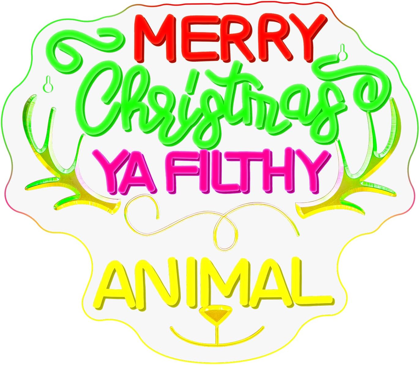 Reindeer Christmas Neon Sign U - Outdoor Power For Xmas Lights บทวิจารณ์และราคา