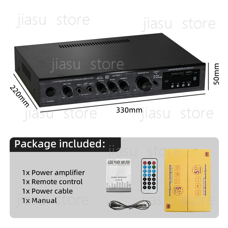 AV-369BT 5.1 Channel HiFi Ampl - Outdoor Power Amplifier บทวิจารณ์และราคา