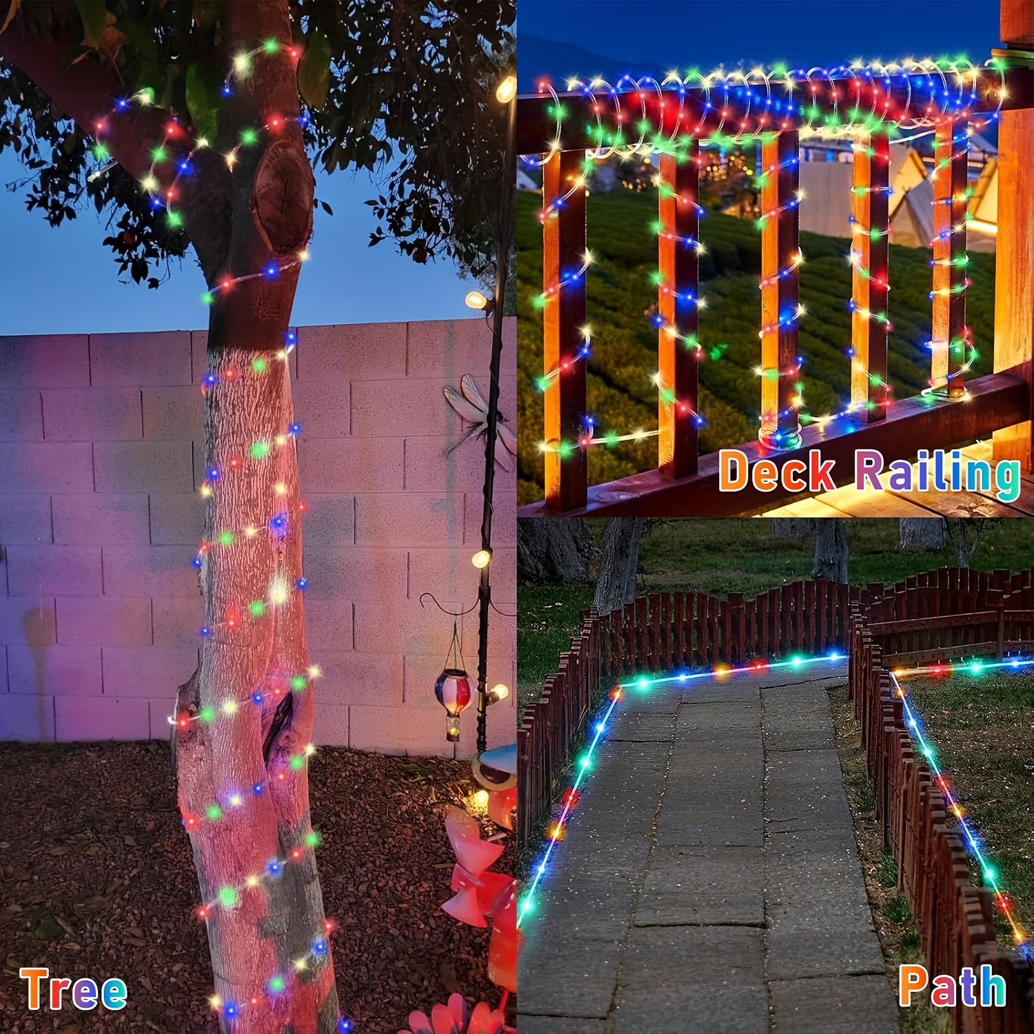 Solar Rope Light 8 Mode Waterp - Outdoor Power For Xmas Lights บทวิจารณ์และราคา