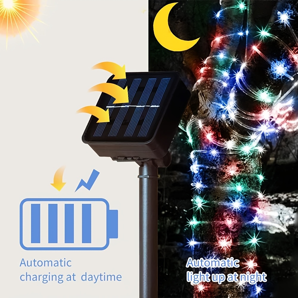 Solar Rope Light 8 Mode Waterp - Outdoor Power For Xmas Lights บทวิจารณ์และราคา