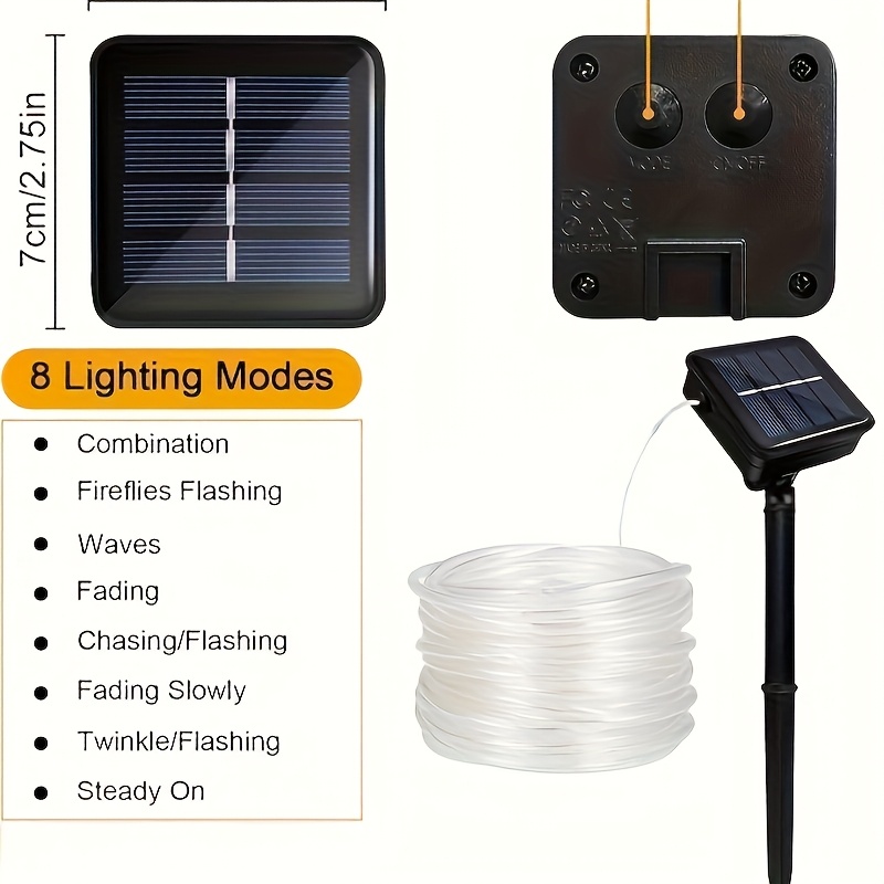 Solar Rope Light 8 Mode Waterp - Outdoor Power For Xmas Lights บทวิจารณ์และราคา