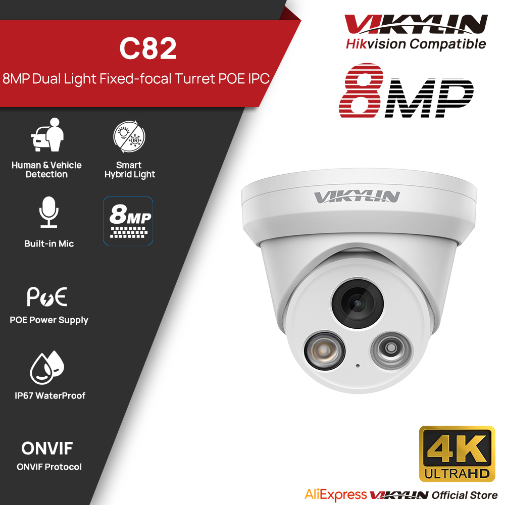VIKYLIN 8MP 4K Dual Light IP C - Outdoor Power G Motion บทวิจารณ์และราคา