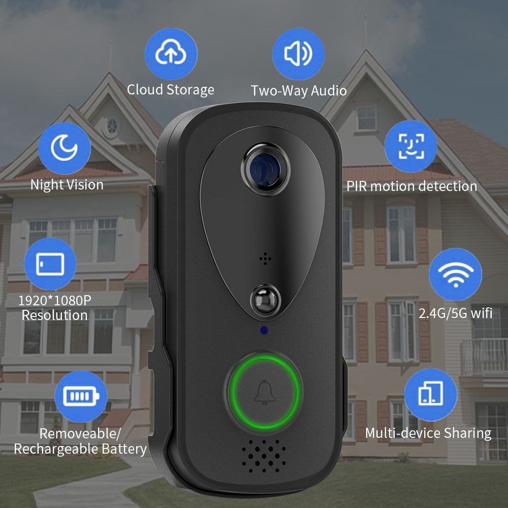 5G 2.4G WiFi Video Doorbell 10 - Outdoor Power Outlet Wifi บทวิจารณ์และราคา