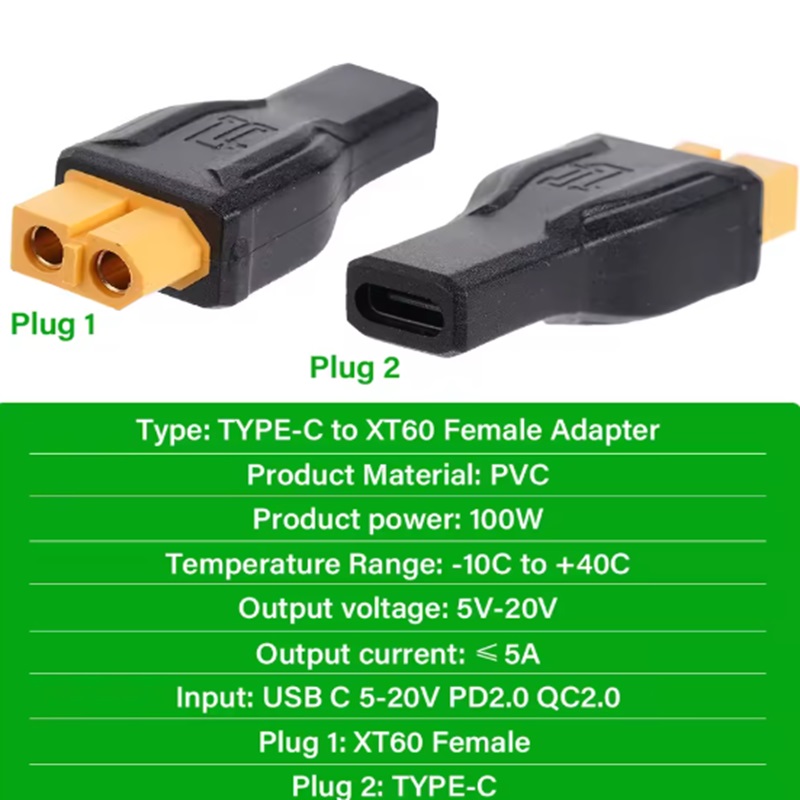 USB C Type C To XT60 Female Ad - Outdoor Power Adapter Usb C บทวิจารณ์และราคา