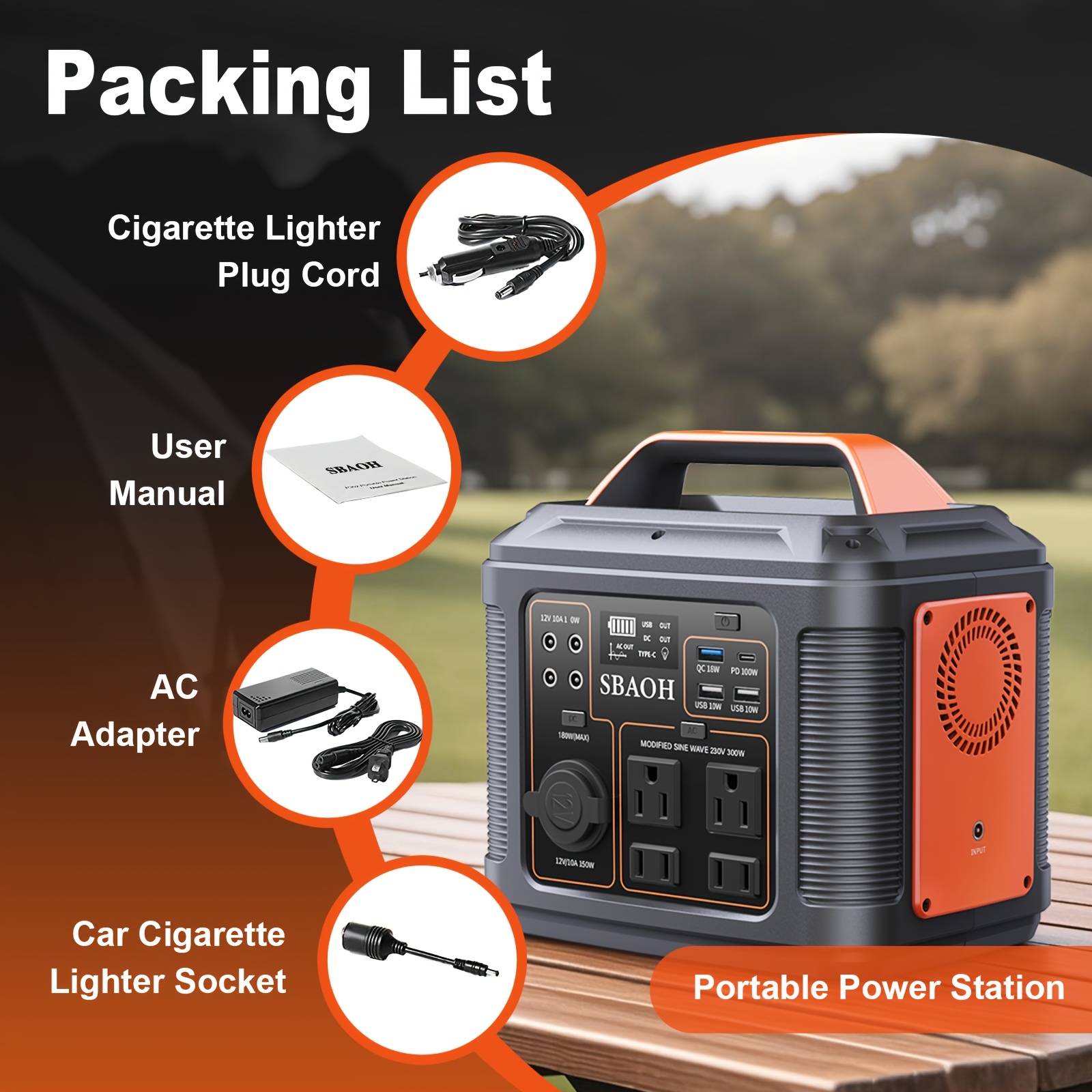 SBAOH Portable Power Station,  - Outdoor Power Outlet Wifi บทวิจารณ์และราคา